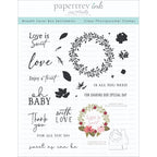 Simon Says Stamp! Papertrey Ink WREATH FAVOR BOX SENTIMENTS Clear Stamps 1239*