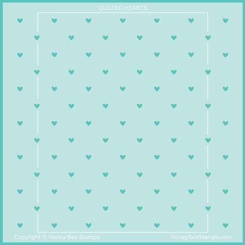 Simon Says Stamp! Honey Bee QUILTED HEARTS AND DOTS Stencil Set Of 2 hbsl076