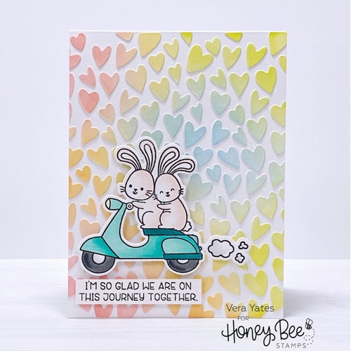 Simon Says Stamp! Honey Bee WHIMSICAL HEARTS Stencil hbsl077