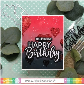 Simon Says Stamp! Waffle Flower HAPPY BIRTHDAY Clear Stamps 420491