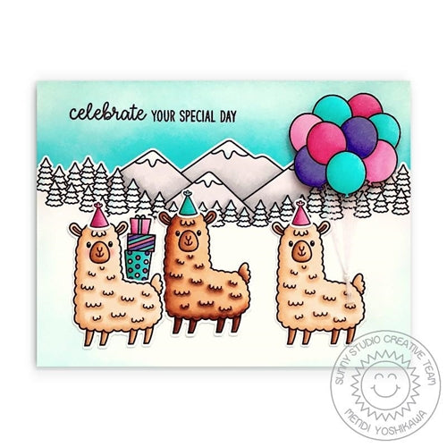 Simon Says Stamp! Sunny Studio INSIDE GREETINGS BIRTHDAY Clear Stamps SSCL 286