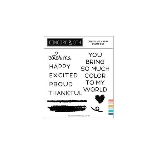 Simon Says Stamp! Concord & 9th COLOR ME HAPPY Stamp Set 11037