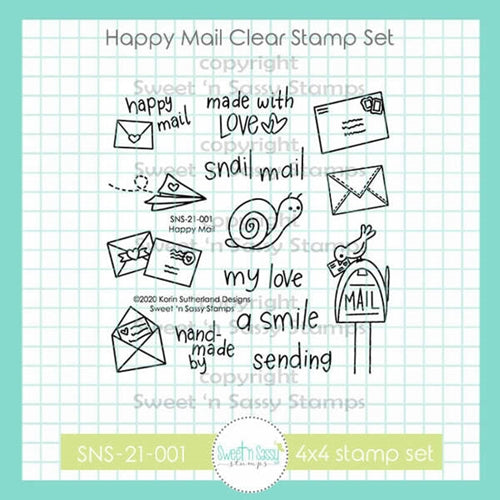 Simon Says Stamp! Sweet 'N Sassy HAPPY MAIL Clear Stamp Set sns21001