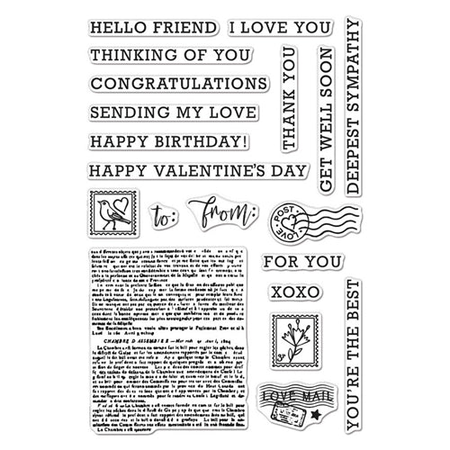Simon Says Stamp! Hero Arts Clear Stamps SENDING LOVE MAIL CM508