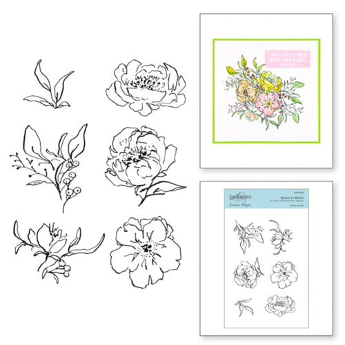 Simon Says Stamp! STP 032 Spellbinders BEAUTY IN BLOOM Clear Stamps *