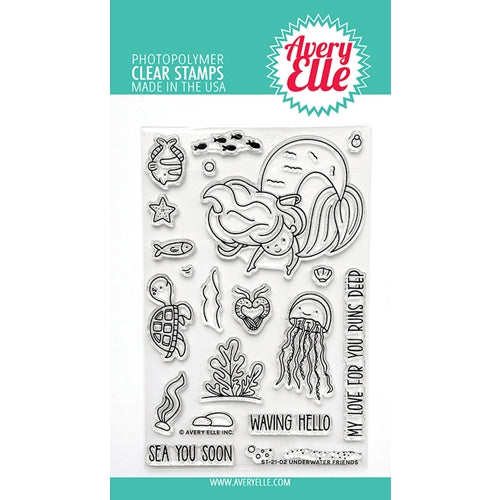 Simon Says Stamp! Avery Elle Clear Stamps UNDERWATER FRIENDS ST 21 02*