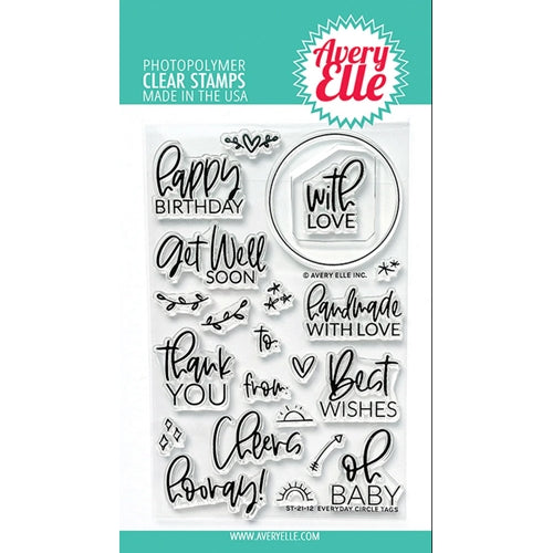 Simon Says Stamp! Avery Elle Clear Stamps EVERYDAY CIRCLE TAGS ST 21 12