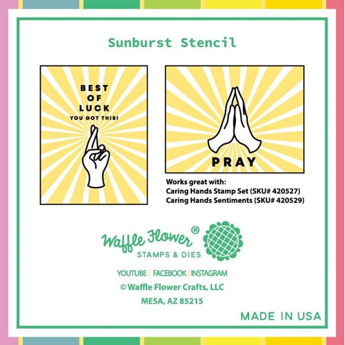 Simon Says Stamp! Waffle Flower SUNBURST Stencil WFS080