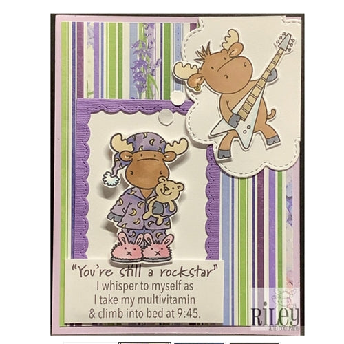 Simon Says Stamp! Riley And Company Funny Bones YOUR STILL A ROCKSTAR Cling Rubber Stamp RWD 876