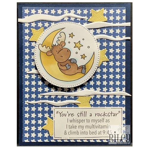 Simon Says Stamp! Riley And Company Funny Bones YOUR STILL A ROCKSTAR Cling Rubber Stamp RWD 876