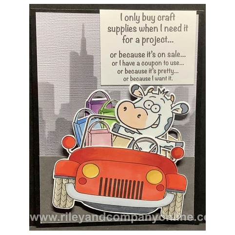 Simon Says Stamp! Riley And Company Funny Bones I ONLY BUY CRAFT SUPPLIES WHEN Cling Rubber Stamp RWD 880