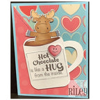 Simon Says Stamp! Riley And Company Funny Bones HOT CHOCOLATE IS A HUG IN A MUG Cling Rubber Stamp RWD 877