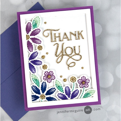 Simon Says Stamp! Poppy Stamps THANK YOU POE SCRIPT Craft Die 2438