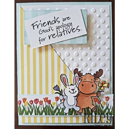 Simon Says Stamp! Riley And Company Funny Bones FRIENDS ARE Cling Rubber Stamp RWD 869