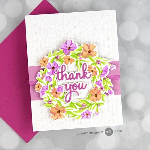 Simon Says Stamp! PinkFresh Studio SIMPLY SENTIMENTS THANK YOU Clear Stamp Set 104221