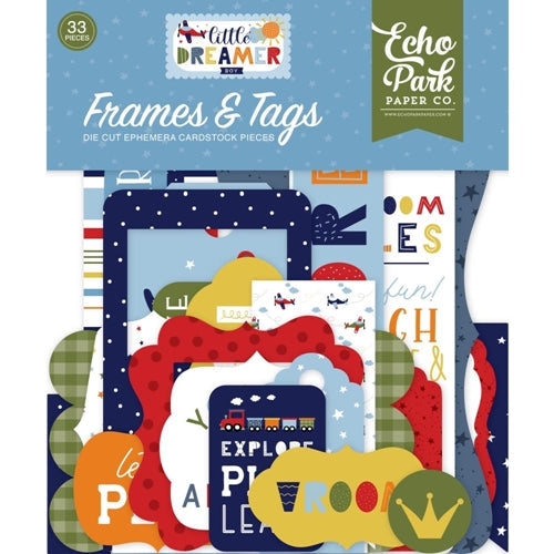 Simon Says Stamp! Echo Park LITTLE DREAMER BOY Ephemera Frames And Tags ldb238025*