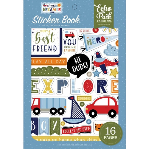 Simon Says Stamp! Echo Park LITTLE DREAMER BOY Sticker Book ldb238029*