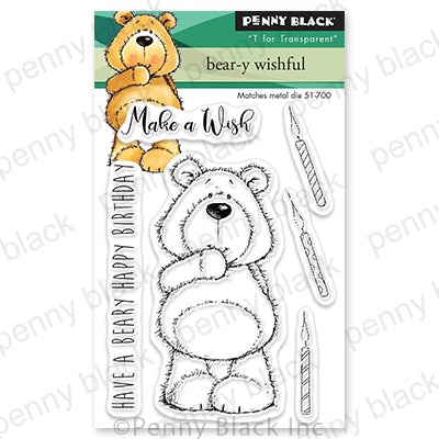 Simon Says Stamp! Penny Black Clear Stamps BEAR Y WISHFUL 30 804