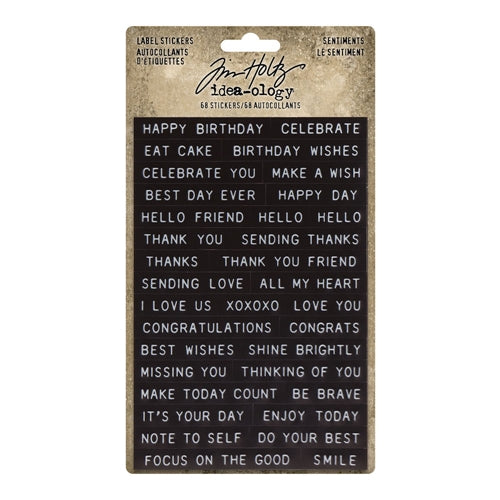 Simon Says Stamp! Tim Holtz Idea-ology SENTIMENTS Label Stickers th94121