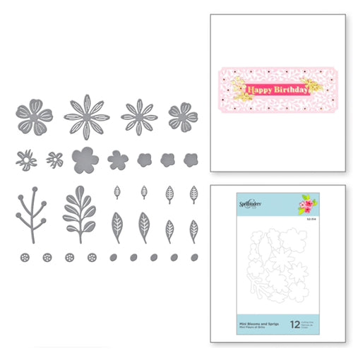 Simon Says Stamp! S2 314 Spellbinders MINI BLOOMS AND SPRIGS Etched Dies