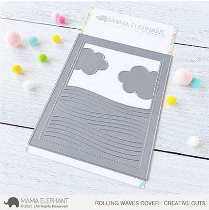 Simon Says Stamp! Mama Elephant ROLLING WAVES COVER Creative Cuts Steel Dies*