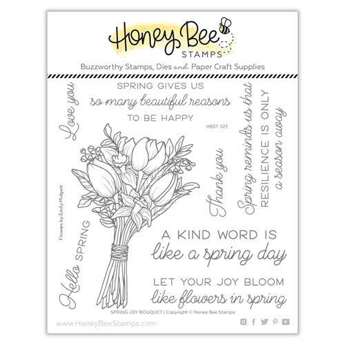 Simon Says Stamp! Honey Bee SPRING JOY BOUQUET Clear Stamp Set hbst323*