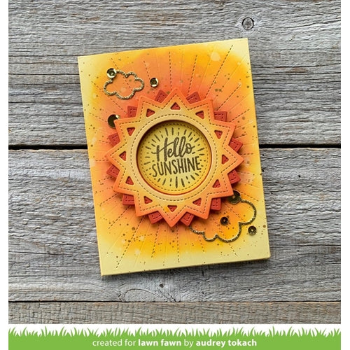 Simon Says Stamp! Lawn Fawn OUTSIDE IN STITCHED SUN Die Cuts lf2531
