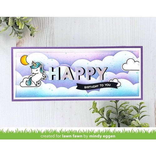 Simon Says Stamp! Lawn Fawn SLIMLINE CLOUDY Stencils lf2538