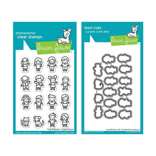 Simon Says Stamp! Lawn Fawn SET TINY FRIENDS Clear Stamps and Dies lftf