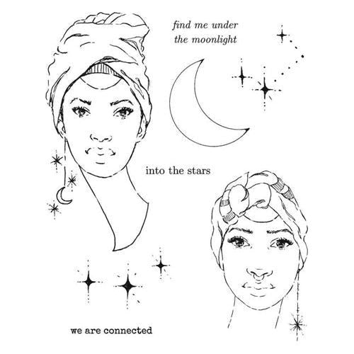 Simon Says Stamp! Danielle Mack STAR GAZERS Cling Stamp DMC004*