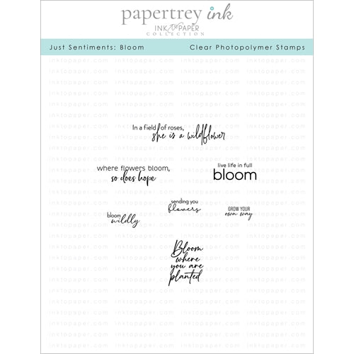 Simon Says Stamp! Papertrey Ink JUST SENTIMENTS BLOOM Clear Stamps 1255