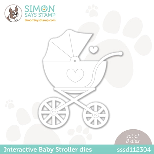 Simon Says Stamp! Simon Says Stamp INTERACTIVE BABY STROLLER Wafer Dies w 50 brads sssd112304