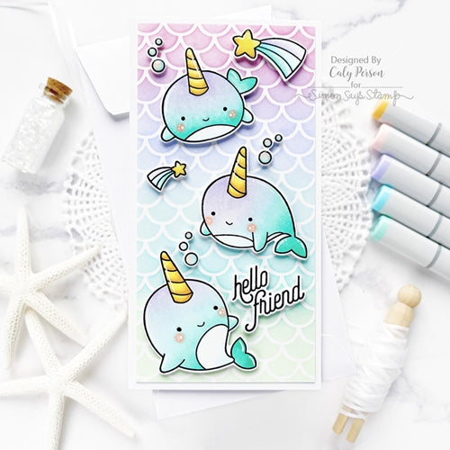 Simon Says Stamp! CZ Design Clear Stamps NARWHAL FRIENDS cz366c Hello Beautiful | color-code:ALT1
