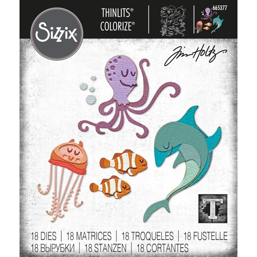 Simon Says Stamp! Tim Holtz Sizzix UNDER THE SEA 1 Colorize Thinlits Dies 665377
