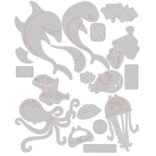 Simon Says Stamp! Tim Holtz Sizzix UNDER THE SEA 1 Colorize Thinlits Dies 665377
