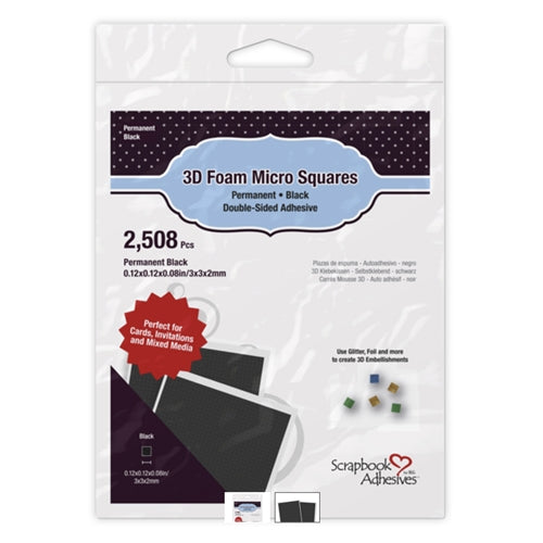 Simon Says Stamp! Scrapbook Adhesives MICRO BLACK 3D Foam Squares 01403