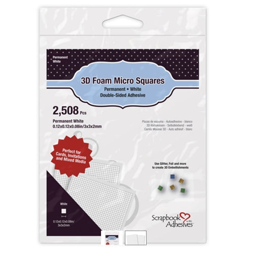 Simon Says Stamp! Scrapbook Adhesives MICRO WHITE 3D Foam Squares 01404