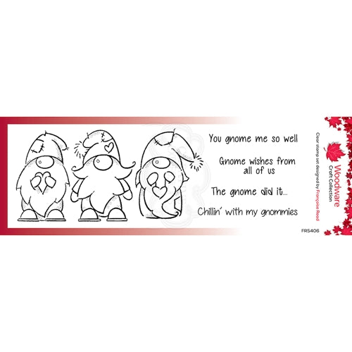 Simon Says Stamp! Woodware Craft Collection THREE GNOMES Clear Stamps frs406