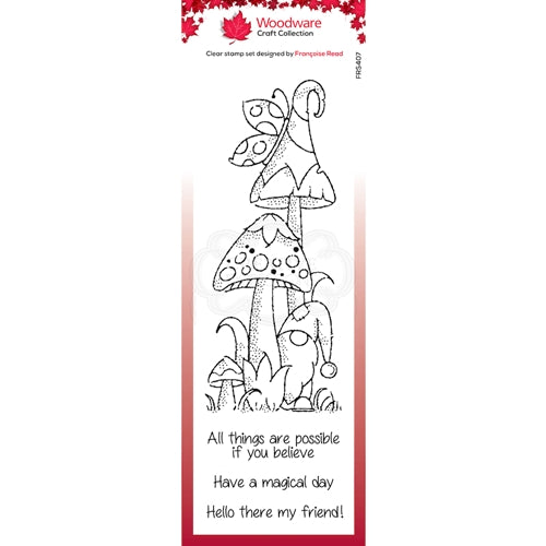 Simon Says Stamp! Woodware Craft Collection MAGIC MUSHROOMS Clear Stamps frs407