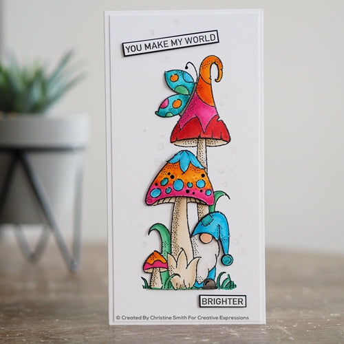 Simon Says Stamp! Woodware Craft Collection MAGIC MUSHROOMS Clear Stamps frs407