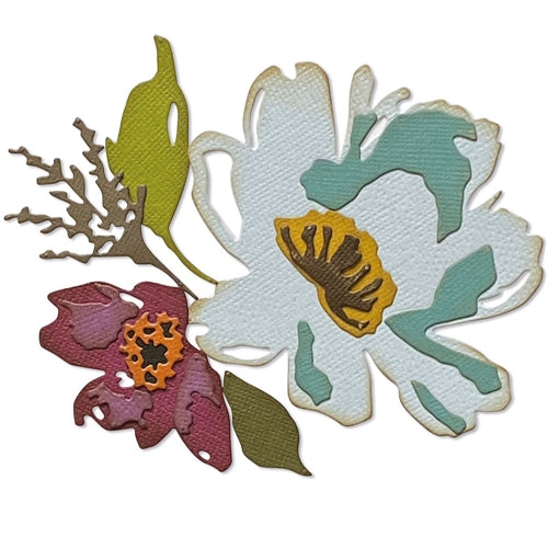 Simon Says Stamp! Tim Holtz Sizzix BRUSHSTROKE FLOWERS 3 Thinlits Dies 665360