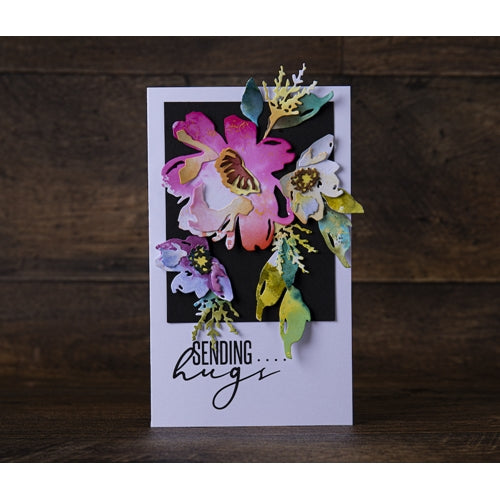 Simon Says Stamp! Tim Holtz Sizzix BRUSHSTROKE FLOWERS 3 Thinlits Dies 665360