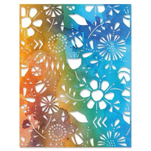 Simon Says Stamp! Tim Holtz Sizzix FOLK FLOWERS Thinlits Dies 665363