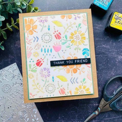 Simon Says Stamp! Tim Holtz Sizzix FOLK FLOWERS Thinlits Dies 665363