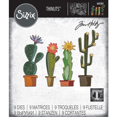 Simon Says Stamp! Tim Holtz Sizzix FUNKY CACTUS Thinlits Dies 665365