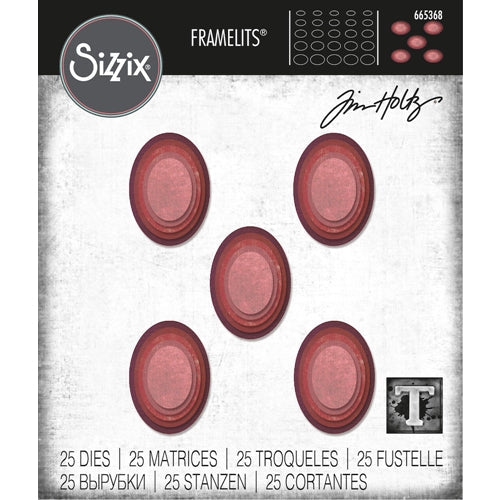 Simon Says Stamp! Tim Holtz Sizzix Framelits STACKED TILES OVALS Dies 665368