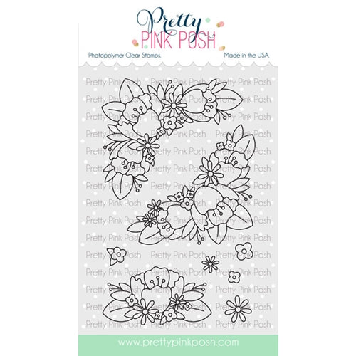 Simon Says Stamp! Pretty Pink Posh FLORAL CORNERS Clear Stamps*