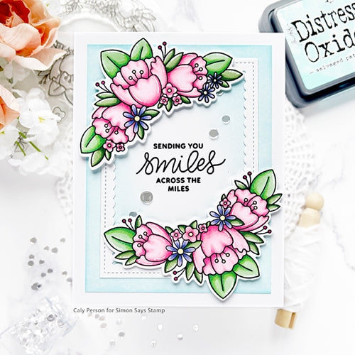 Simon Says Stamp! Pretty Pink Posh FLORAL CORNERS Clear Stamps*