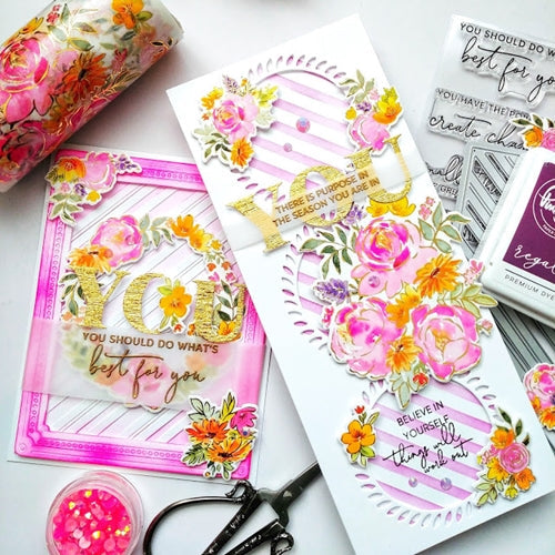 Simon Says Stamp! PinkFresh Studio PAINTED PEONY MIX Clear Stamp Set 111121*