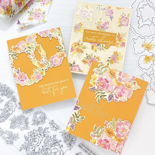 Simon Says Stamp! PinkFresh Studio PAINTED PEONY MIX Clear Stamp Set 111121*